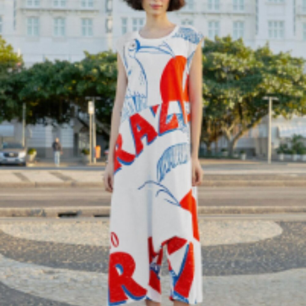 FARM Rio White and Red Jumpsuit